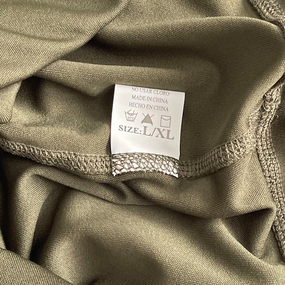 High Waisted Striped Bike Shorts in Olive NWT - Picture 6 of 6